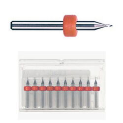 Micro Cutter 1/8 Zoll, L=36mm, Ø 0,10-0,15mm mit Distanzring orange (10er Pack)