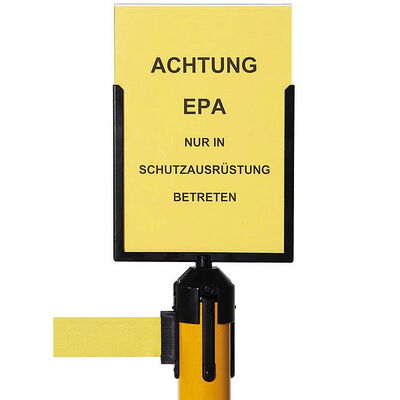 Schilderhalter für Absperrsysteme