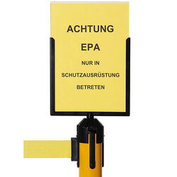 Schilderhalter für Absperrsysteme